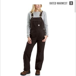 Carhartt WOMEN'S INSULATED BIBS - RELAXED FIT - WASHED DUCK - 3 WARMEST RATING